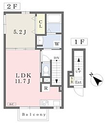 エスポアール 1LDKの間取図画像