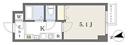 セントラルハイム清澄 1Kの間取図画像