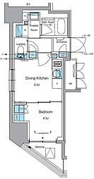 プライムアーバン浅草テラス 1DKの間取図画像