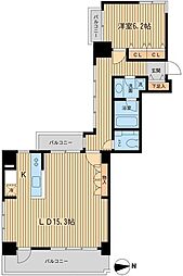 芝公園アパートメント 1LDKの間取図画像