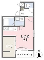 ＭＯＶＥ新守山 1階1LDKの間取り