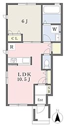 ベルソレイユ春岡A 1LDKの間取図画像