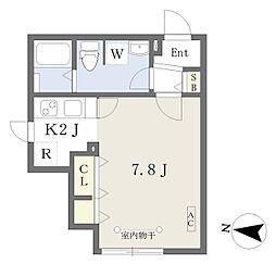 quador桜山 1Kの間取図画像