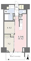 プラウド久屋大通 2LDKの間取図画像