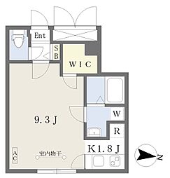 quador桜山 ワンルームの間取図画像