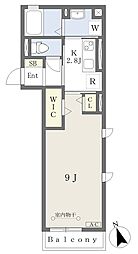 リュミエール桜木町 1Kの間取図画像