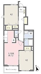 ブリーズドゥ 2LDKの間取図画像
