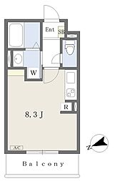 continent花影1 ワンルームの間取図画像