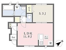 キアロスクーロ曽根 1LDKの間取図画像