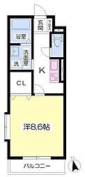 トレコート姫路東 1Kの間取図画像