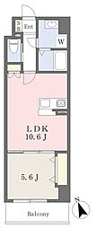 MISTRAL姫路駅前8安田 1LDKの間取図画像