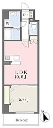 MISTRAL姫路駅前8安田 1LDKの間取図画像