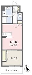 MISTRAL姫路駅前8安田 1LDKの間取図画像