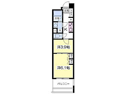 グランルージュ北一番丁 8階2Kの間取り