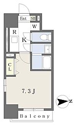 フォートレジデンス小田原八幡 1Kの間取図画像