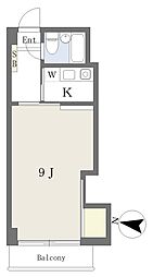 エリートイン柏木 1Kの間取図画像