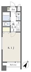 グラン・ドミール新寺 1Kの間取図画像