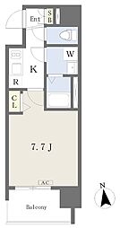 エグゼ上町台 3階1Kの間取り