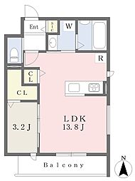 プリュメ 1LDKの間取図画像