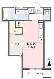 プリュメ 1LDKの間取図画像