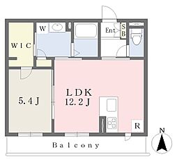 シャーメゾンソレイユ諸口 1LDKの間取図画像