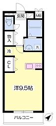 E・スクウェア森小路 ワンルームの間取図画像