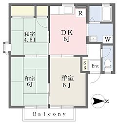 ハイユニメントタミー 3DKの間取図画像