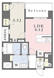 サンフォレスト中之島 1LDKの間取図画像