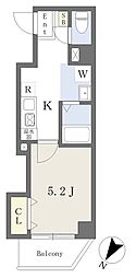 みおつくし此花 1Kの間取図画像