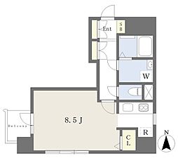 キャナルコート鎗屋町 ワンルームの間取図画像