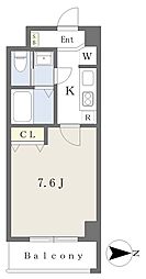 本町プライム 1Kの間取図画像