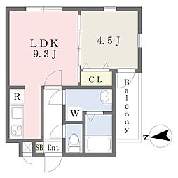 MoveSannowest 1LDKの間取図画像