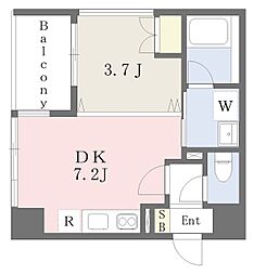 アーバン伏見 1DKの間取図画像
