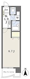 アーバンシティ栄生 1Kの間取図画像