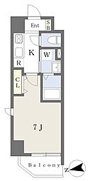 プレイズシード浄心アセント 1Kの間取図画像
