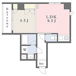 アーバン伏見 1LDKの間取図画像
