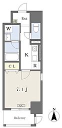ファスティーナ本陣 1Kの間取図画像