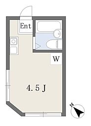 興洋ハイツ ワンルームの間取図画像