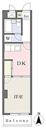 港友MANSION 1DKの間取図画像