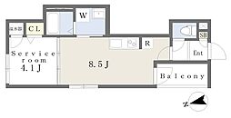 Eメゾン巽東 ワンルームの間取図画像