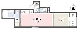 Cuore生野東 1LDKの間取図画像