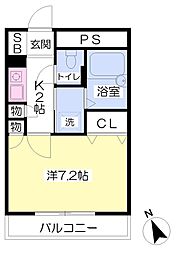 ALEGRIAPLACE熊取 1Kの間取図画像
