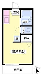 中百舌鳥ハイツ ワンルームの間取図画像
