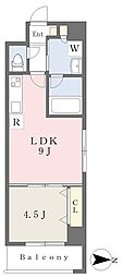 ルミエールJR八尾 1LDKの間取図画像