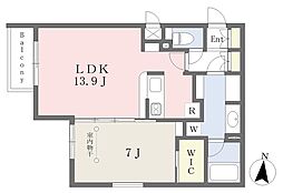 CASAαならまち 1LDKの間取図画像
