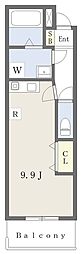 アネックス寿 ワンルームの間取図画像