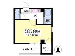 メゾンナカムラ 1Kの間取図画像
