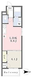 シャルム南巽 1LDKの間取図画像