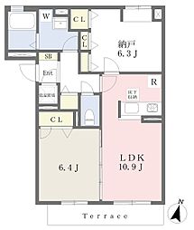 カーサビアンカ 1SLDKの間取図画像