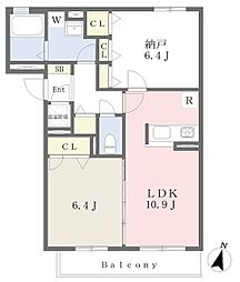 カーサビアンカ 1SLDKの間取図画像